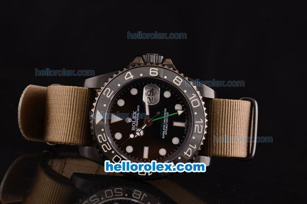 Rolex GMT-Master Pro-Hunter Asia 2813 Automatic Movement PVD Case with Ceramic Bezel and Black Dial - Click Image to Close